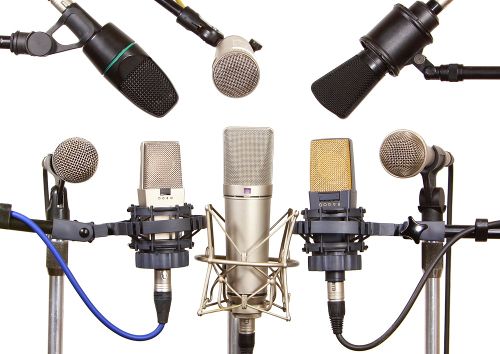 Mikrofon-Sammlung im Cubetribe Tonstudio